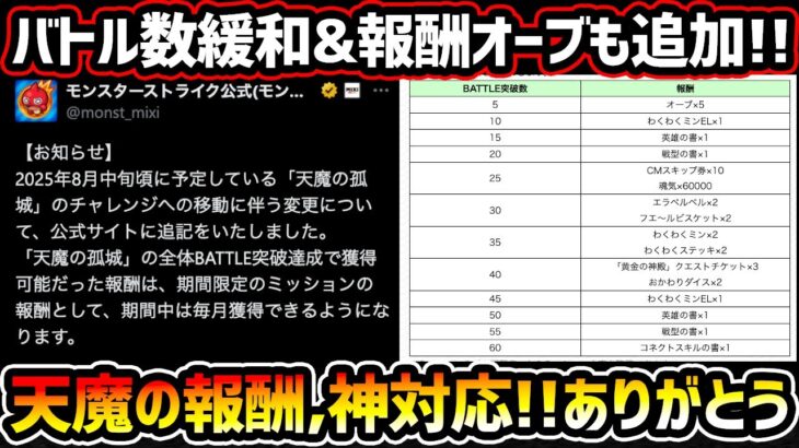 【※緊急ニュース※】神対応、本当にありがとう！！！天魔の孤城、常設化における報酬の件について。毎月コネ書やわくわくミンEL2個、さらにオーブ5個も追加でもらえるだと！？【けーどら】