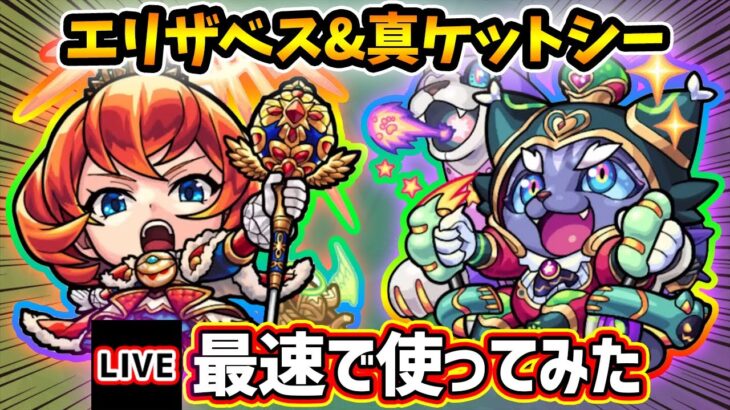 【🔴モンストライブ】EXグランディオーソで使う！『エリザベス・ケットシー』獣神化改・真獣神化を最速で使ってみた【けーどら】