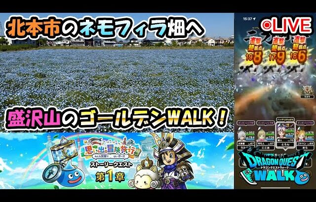 【ドラクエウォークLive】ゴールデンWALK2025 新イベント「思い出の冒険旅行」第一章と鴻巣付近さんぽ【ツイキャス同時配信】