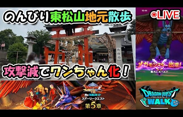【ドラクエウォークLive】DQⅧ ReWALK 第５章と新メガモン「魔犬レオパルド」と東松山散歩【ツイキャス同時配信】
