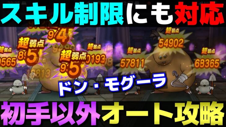 【ドラクエウォーク】スキル制限に対応したドン・モグーラ攻略PT。