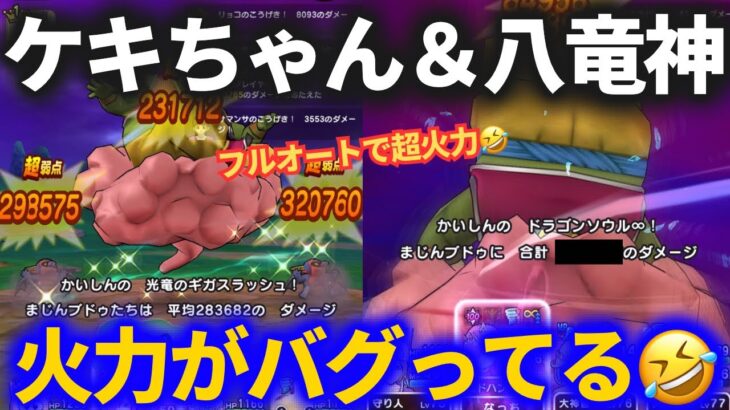 【ドラクエウォーク】ケキちゃん＆八竜神でブッ飛びのフルオート超火力！！どうなってるんだこれは……？【まじんブドゥ】【メガモンスター】
