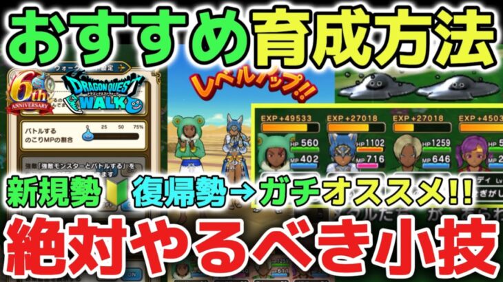 【ドラクエウォーク】新規や復帰勢の方必見！おすすめのレベル上げや育成方法について！絶対にやるべき設定の小技も解説します！【DQウォーク】