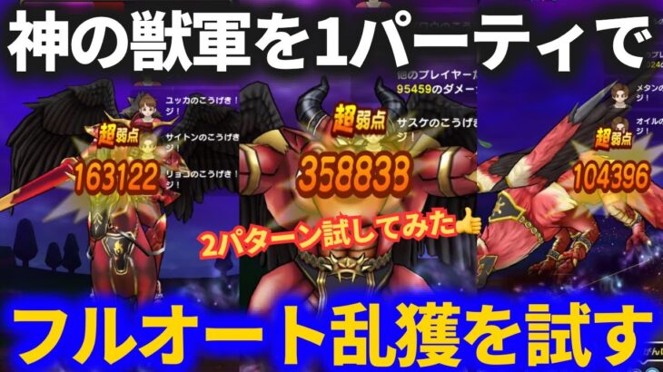 【ドラクエウォーク】効率アップした神の獣軍汎用フルオート２パターン！どっちがいい？【獣威兵アネモーズ】【獣槍兵フラーガ】【獣狼兵バゴス】