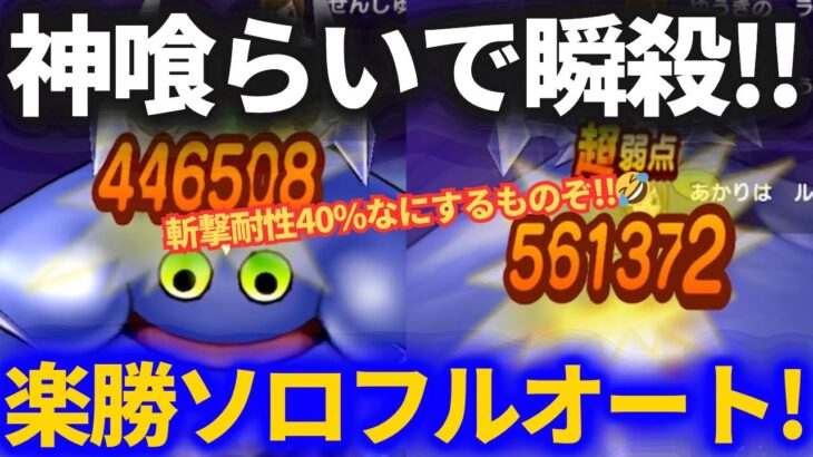 【ドラクエウォーク】神喰らいの超火力で瞬殺！！コメットスライムソロフルオートが楽勝すぎた！！【初見】【メガモンスター】