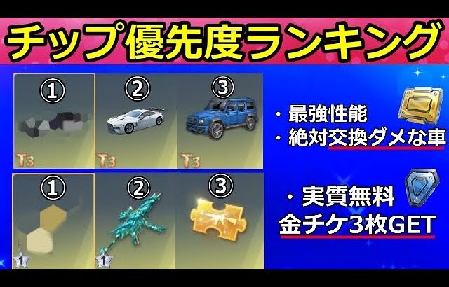 【荒野行動】最新版のチップショップ完全攻略‼交換したらダメな車はこれ！全チップ金車の性能・浮遊・潜行・リフレクト・チップ交換ランキング（Vtuber）