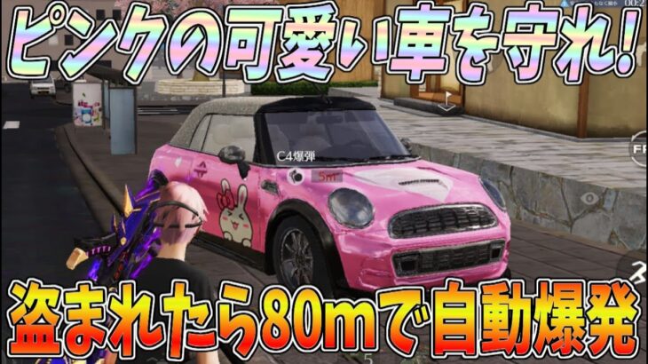 車両の窃盗が後を絶たないのでピンクの可愛い車(若き旅人)に80ｍ離れたら自動で爆発する防犯装置を付けて観察してみたｗｗ【荒野行動】#1231 Knives Out