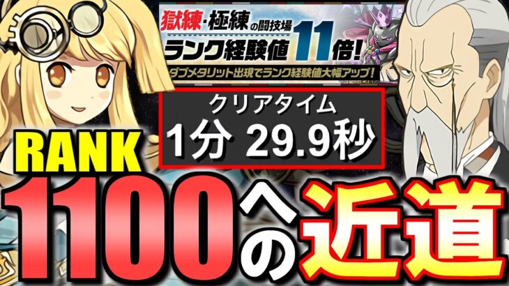 【1100狙えます】獄練の闘技場 サレサレ(両サレ)ランク上げ最新周回編成を2パターン紹介!!1分半で6000万稼げます!!メモリアルガチャを回収しましょう!!【パズドラ】