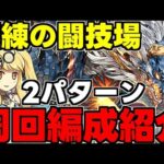 爆速ランク上げ！サレサレ極練の闘技場周回編成2パターン紹介！低難易度編成も！代用＆立ち回り解説！【パズドラ】