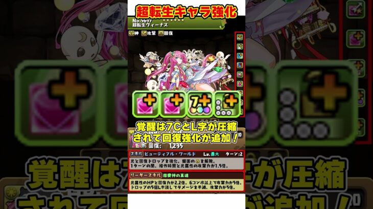【パズドラ】ミネルヴァの倍率が壊れた!?超転生ミネルヴァ＆ヴィーナスの能力調整解説!! #shorts #パズドラ #ドラゴン縛り【ゆっくり実況】
