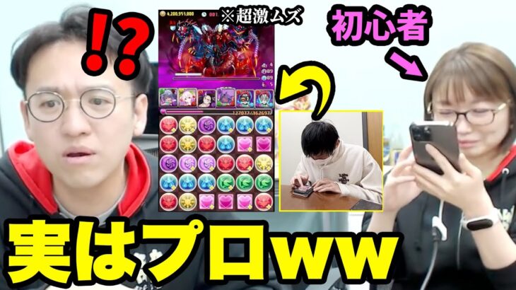 【ドッキリ】パズドラの超激難ダンジョンに挑んだ初心者が実はプロだったら？【極悪チャレンジ】