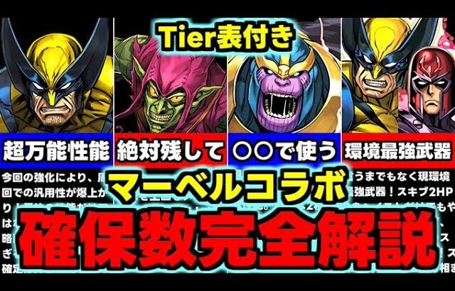 【確保数解説】Tier表付き！最レアは何体必要？ゴブリンが実は要注目！各キャラ何体残すべきなのか？マーベルコラボ使い道＆性能完全解説！【パズドラ】