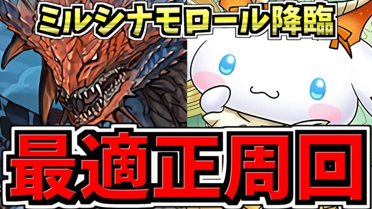 【最適正】爆速ずらし！ミルシナモロール降臨周回！ネロミェール編成！全スキップ超根性！サンリオコラボ【パズドラ】