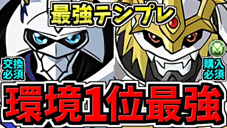 【環境1位】ぶっ壊れ！インペリアルドラモン入りオメガモン最強テンプレ解説！編成・代用・立ち回り解説！デジモンコラボ【パズドラ】