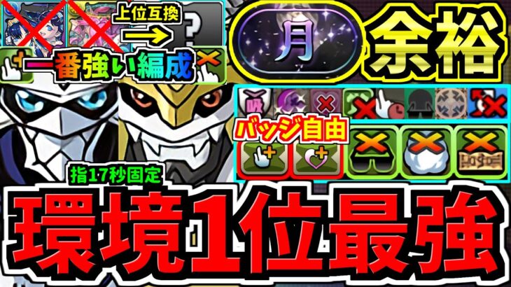 【環境1位】コレが一番強い編成！指17秒固定！○○採用でさらに強くなった最強テンプレ解説！月チャレンジ周回！インペリアルドラモン入りオメガモン編成！代用・立ち回り解説！デジモンコラボ【パズドラ】