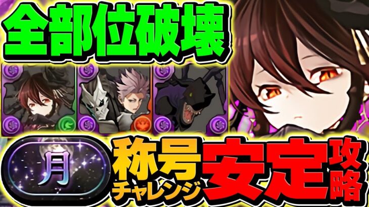 【20分】ロゼッタの最強テンプレで月チャレンジ全部位破壊攻略！代用解説&立ち回り！これ組めれば勝ちです！【パズドラ】