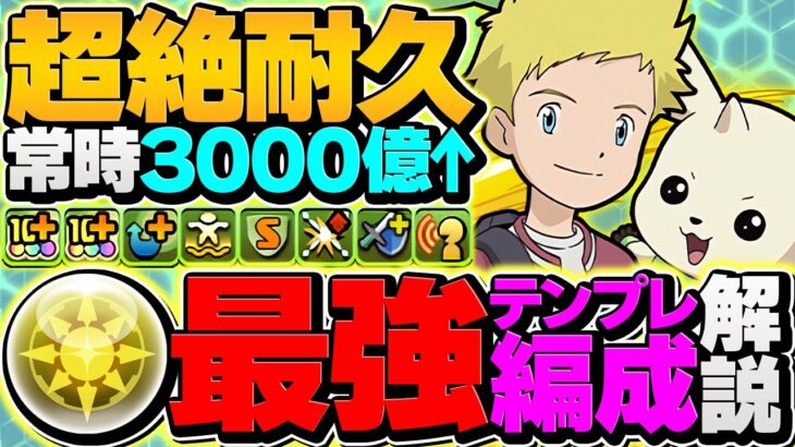 常時3000億火力×2000万耐久！デジモンの隠れ強キャラ！ウォレス×火田伊織が強すぎた！【パズドラ】